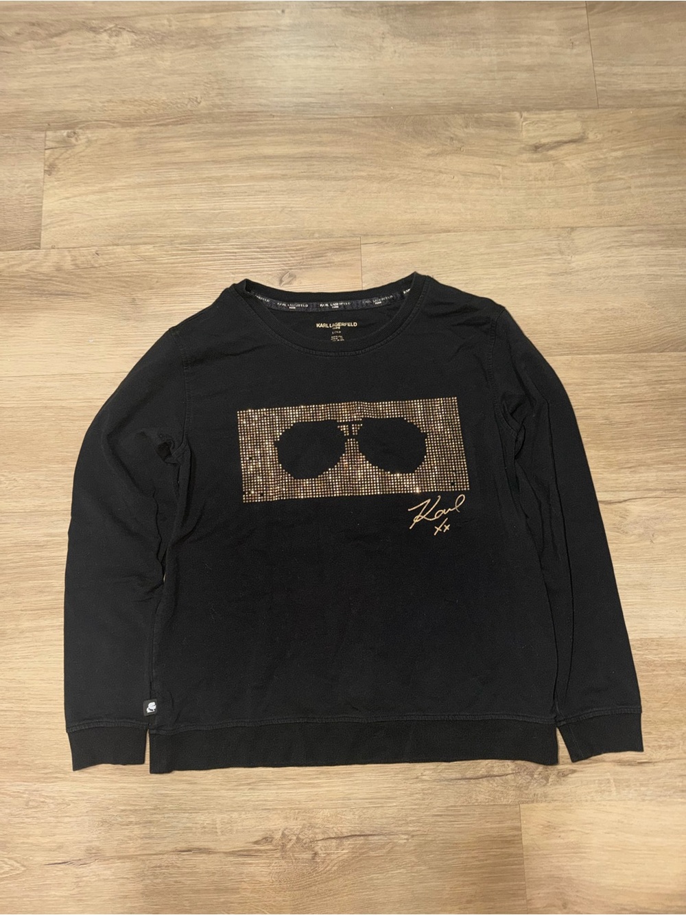 Karl Lagerfeld Black Logo Crewneck Tee